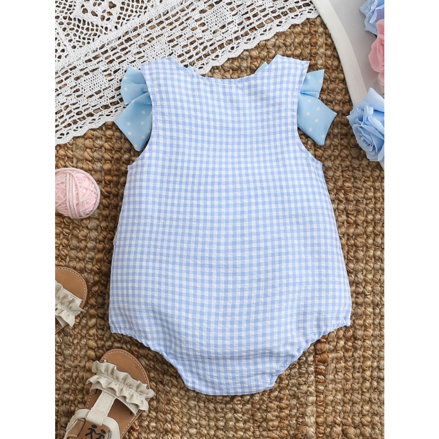 Children’s Baseball Embroidered One-Piece with Bows Apparel and Accessories