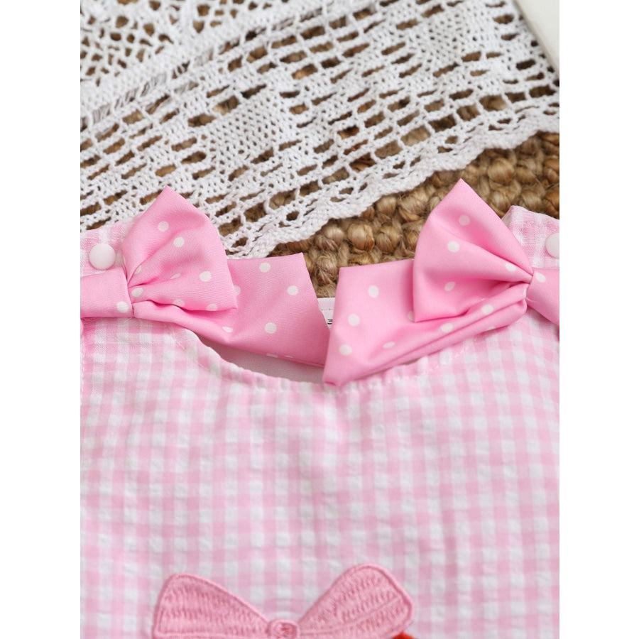 Children’s Baseball Embroidered One-Piece with Bows Apparel and Accessories