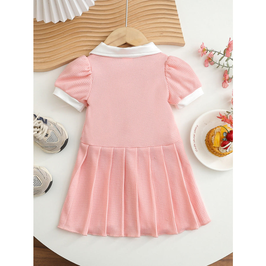 Children’s Baseball Embroidered Pleated Dress Apparel and Accessories