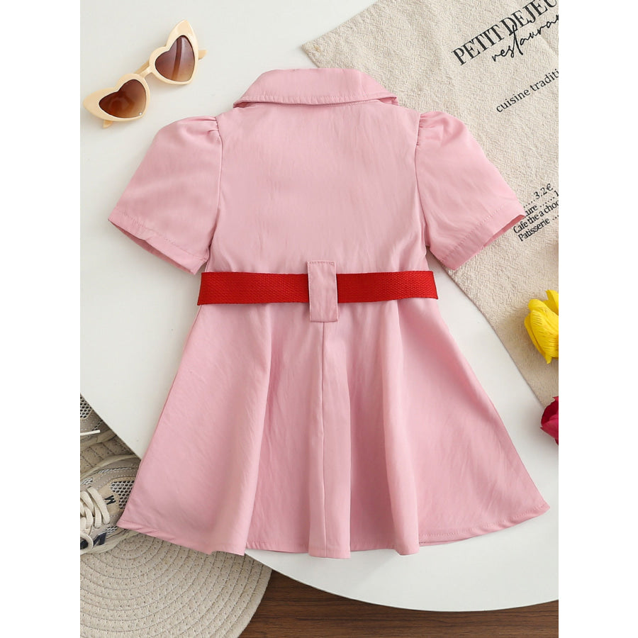 Children’s Baseball Embroidered Short Sleeve Dress Apparel and Accessories