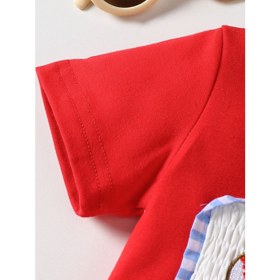 Children’s Baseball Graphic Tee & Gingham Shorts Set Apparel and Accessories