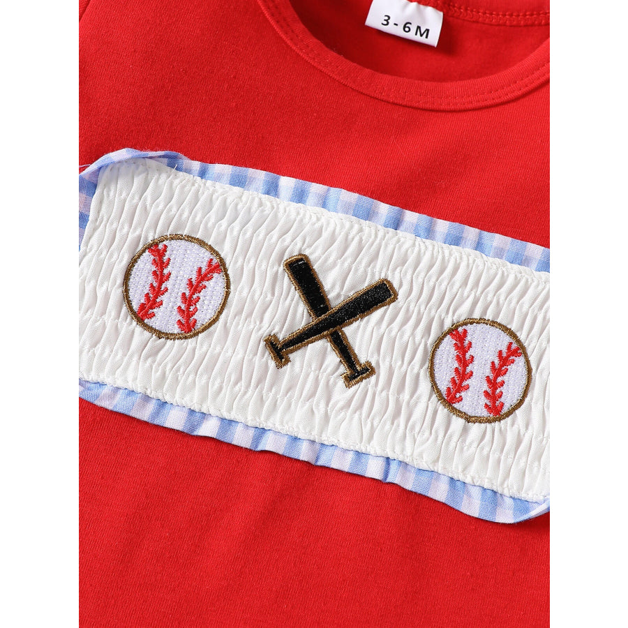 Children’s Baseball Graphic Tee & Gingham Shorts Set Apparel and Accessories