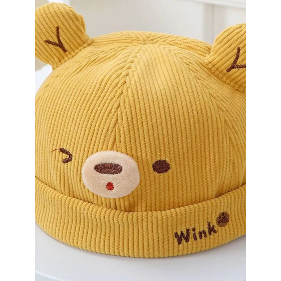 Children’s Bear Ear Corduroy Hat Yellow / One Size Apparel and Accessories