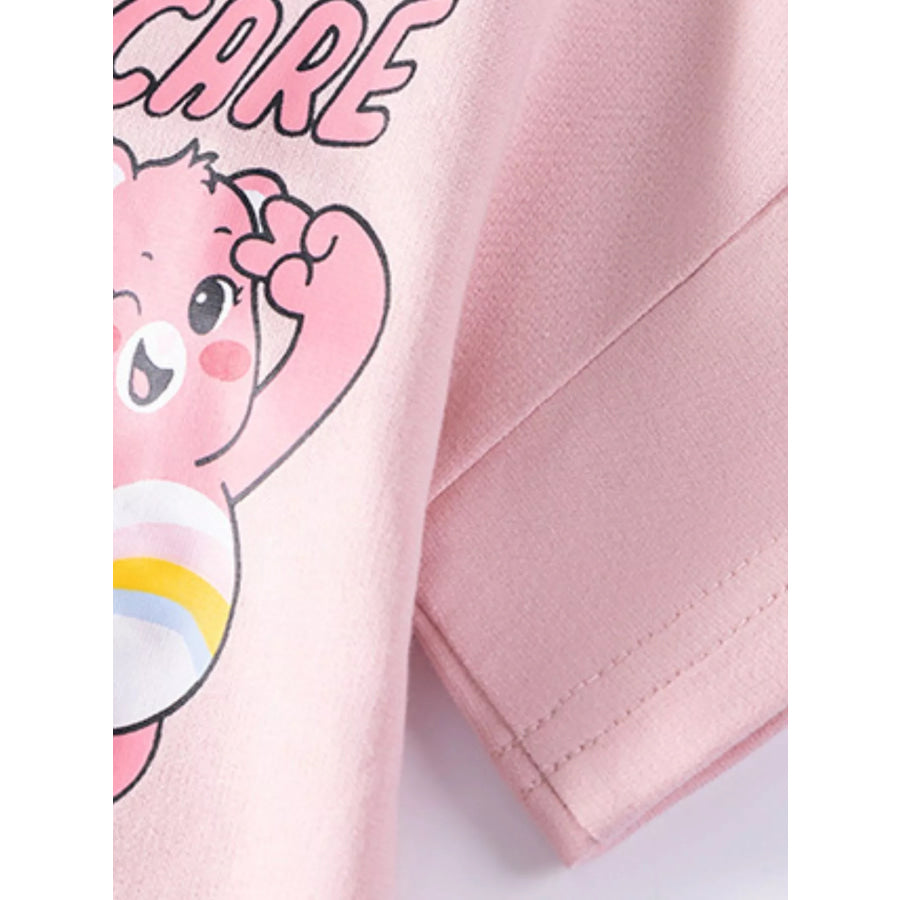 Children’s Bear Graphic Short Sleeve Sweatshirt Dress Apparel and Accessories