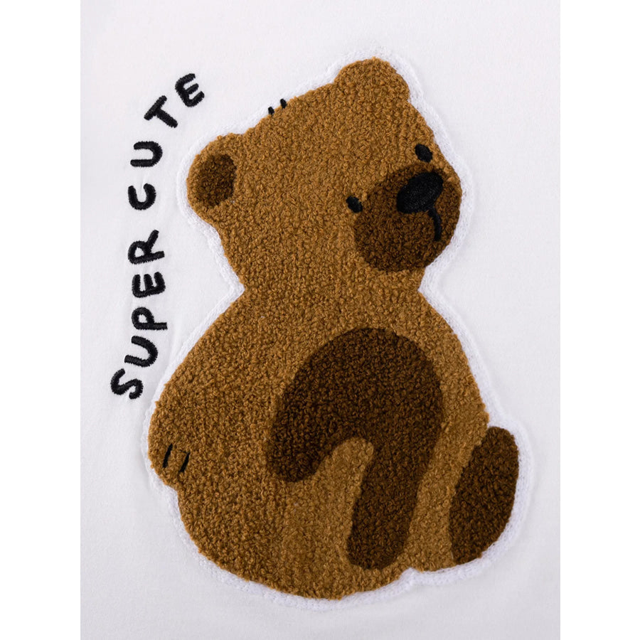Children’s Bear Graphic Tee & Diamond Pattern Shorts Set Apparel and Accessories