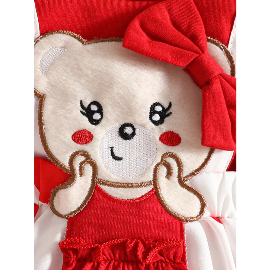 Children’s Bear Heart Print Dress & Headband Set Apparel and Accessories