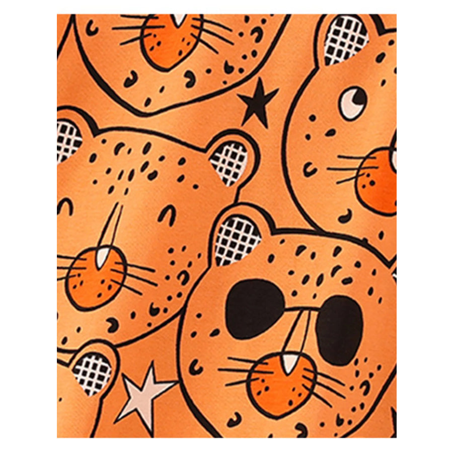 Children’s Bear Print Round Neck Top and Shorts Set Apparel and Accessories
