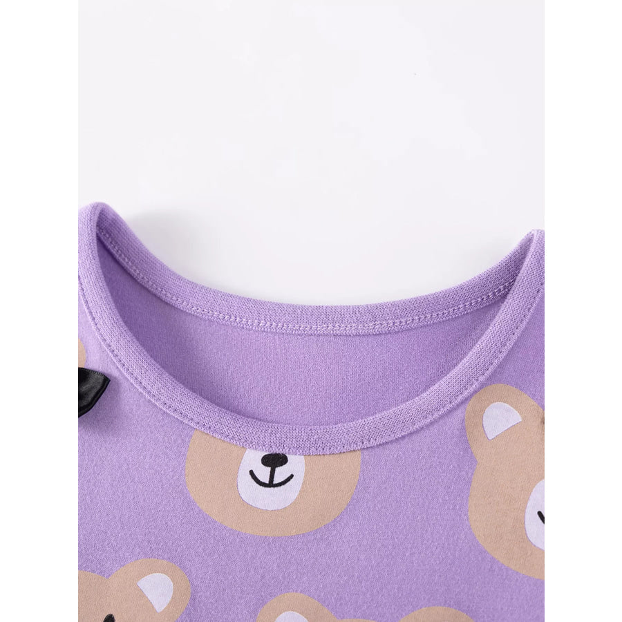 Children’s Bear Print Top & Capri Leggings Set Apparel and Accessories