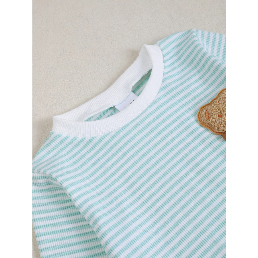 Children’s Bear Striped Top and Pants Set Apparel and Accessories