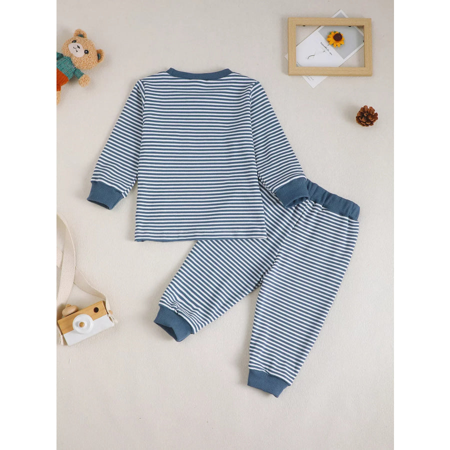 Children’s Bear Striped Top and Pants Set Apparel and Accessories