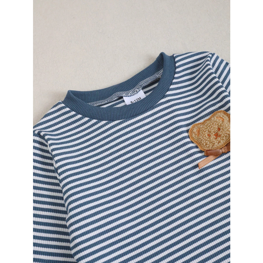 Children’s Bear Striped Top and Pants Set Apparel and Accessories