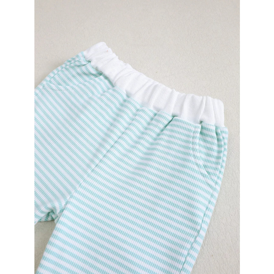 Children’s Bear Striped Top and Pants Set Apparel and Accessories