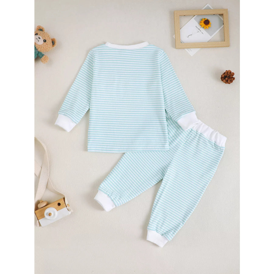 Children’s Bear Striped Top and Pants Set Apparel and Accessories