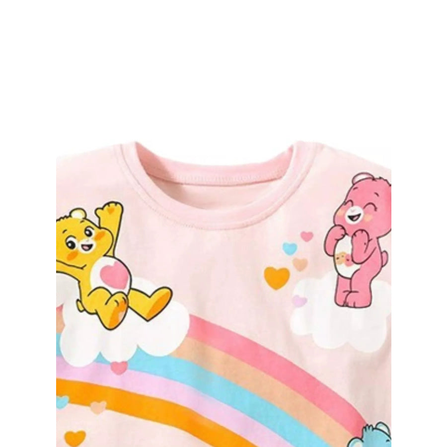 Children’s Bears Rainbow Graphic Round Neck T-Shirt Apparel and Accessories