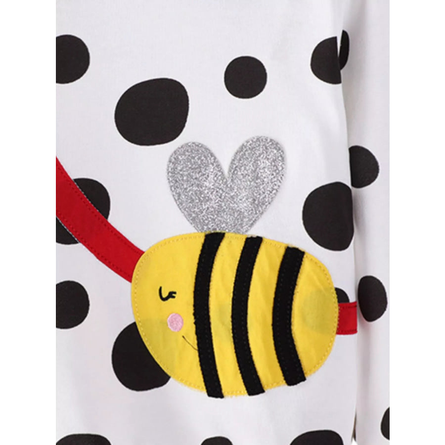 Children’s Bee Applique Polka Dot Sweatshirt Apparel and Accessories