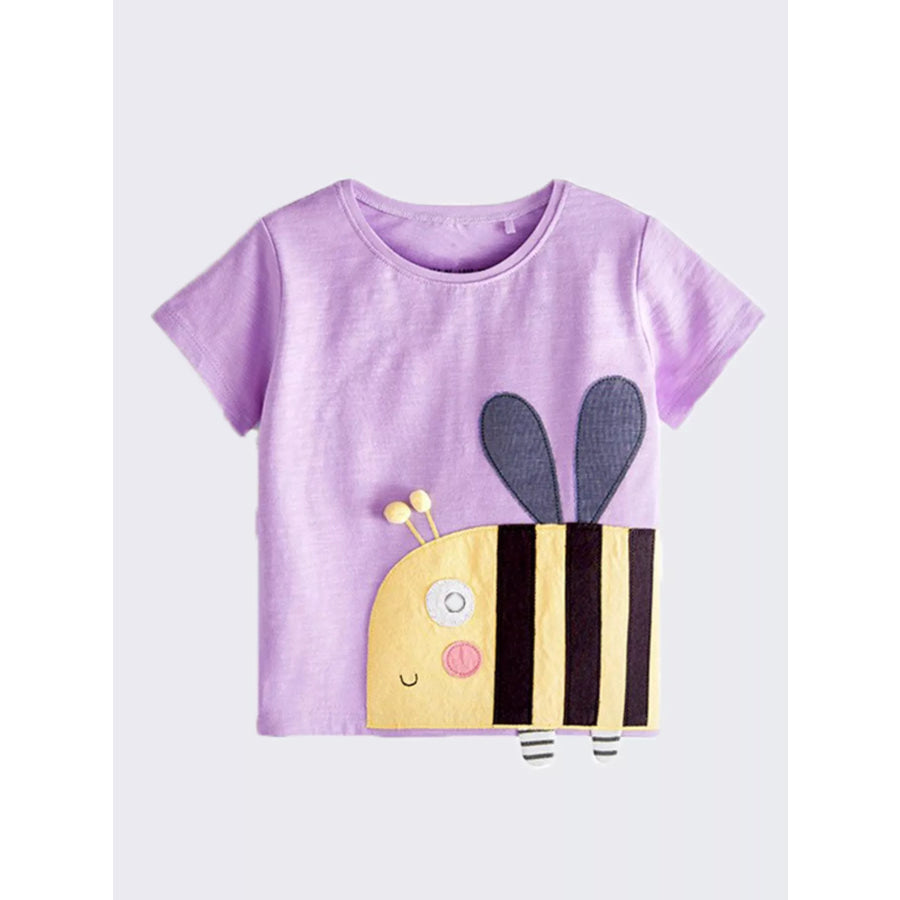 Children’s Bee Applique Short Sleeve T-Shirt Apparel and Accessories