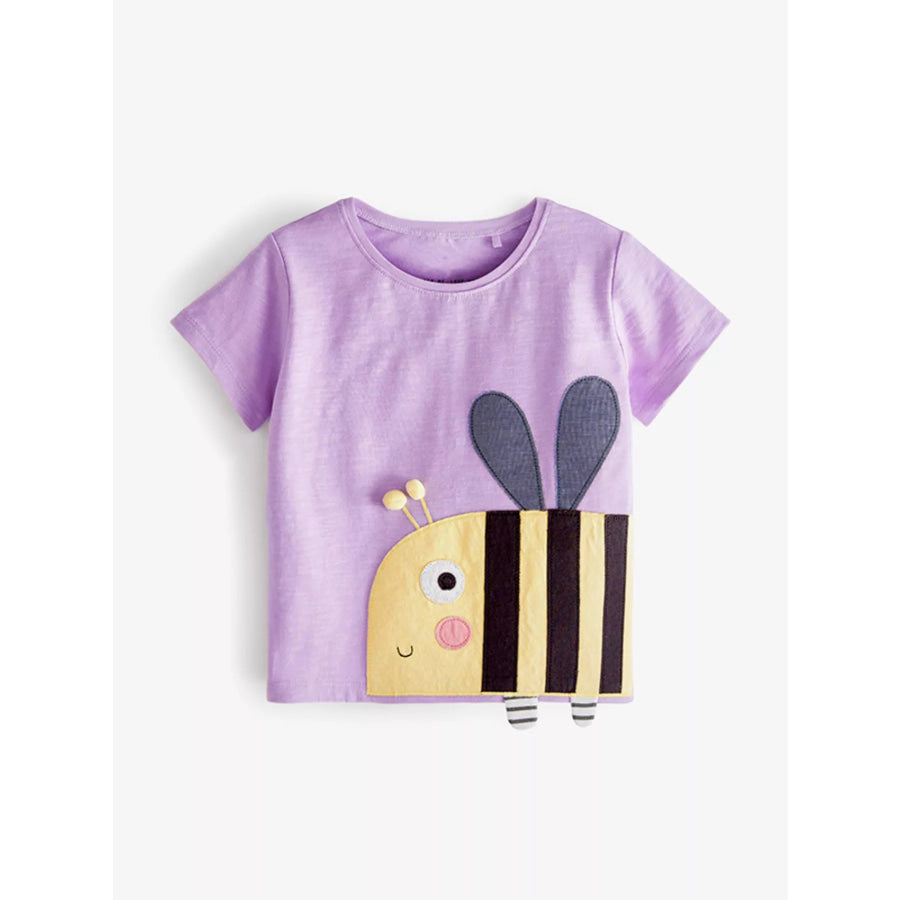 Children’s Bee Applique Short Sleeve T-Shirt Lavender / 2T Apparel and Accessories