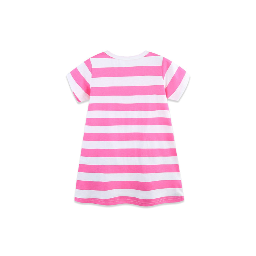 Children’s Bee Embroidered Striped Casual Dress Apparel and Accessories