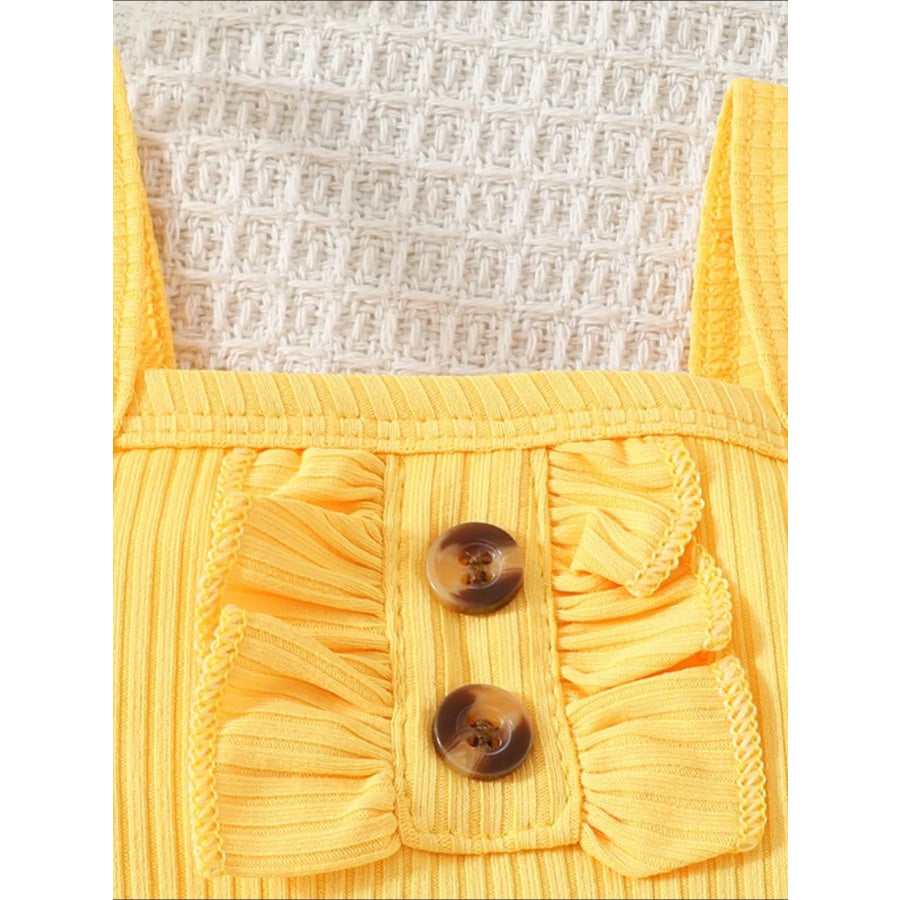 Children’s Bee Print Ruffle Trim One-Piece Bodysuit Dress Apparel and Accessories