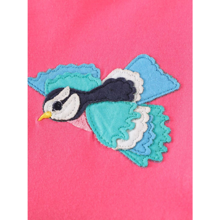 Children’s Bird Applique Pocket Ruffle Sleeve Dress Apparel and Accessories