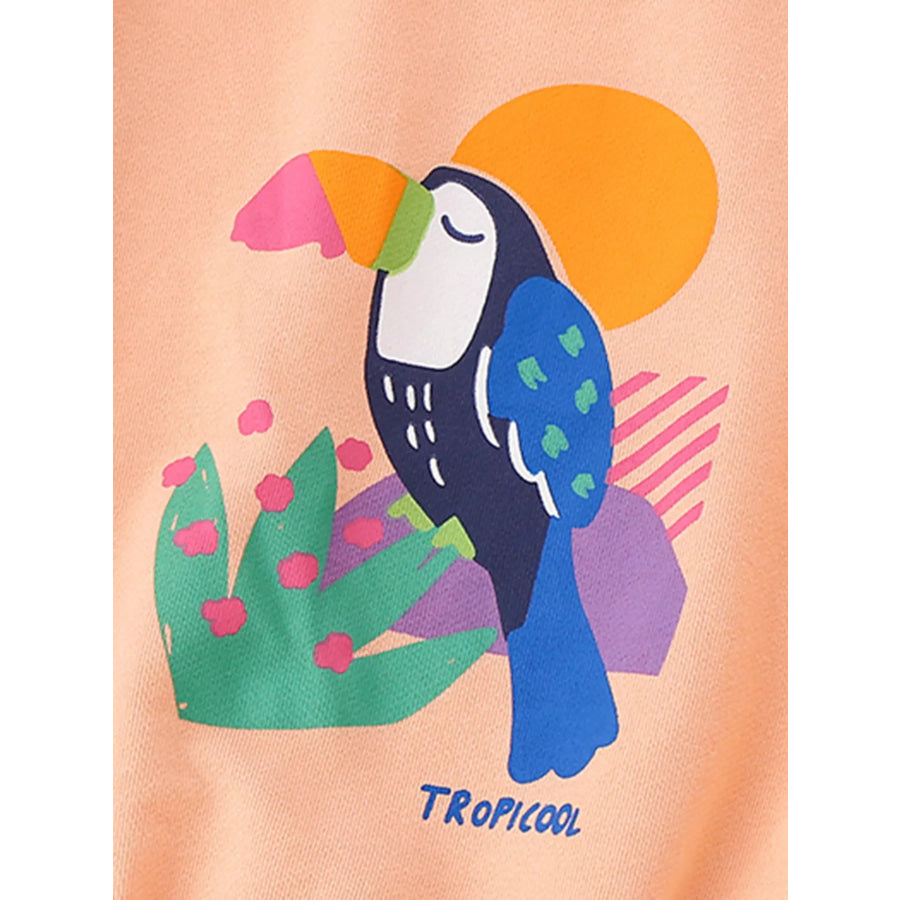 Children’s Bird Graphic Crew Neck Sweatshirt Apparel and Accessories