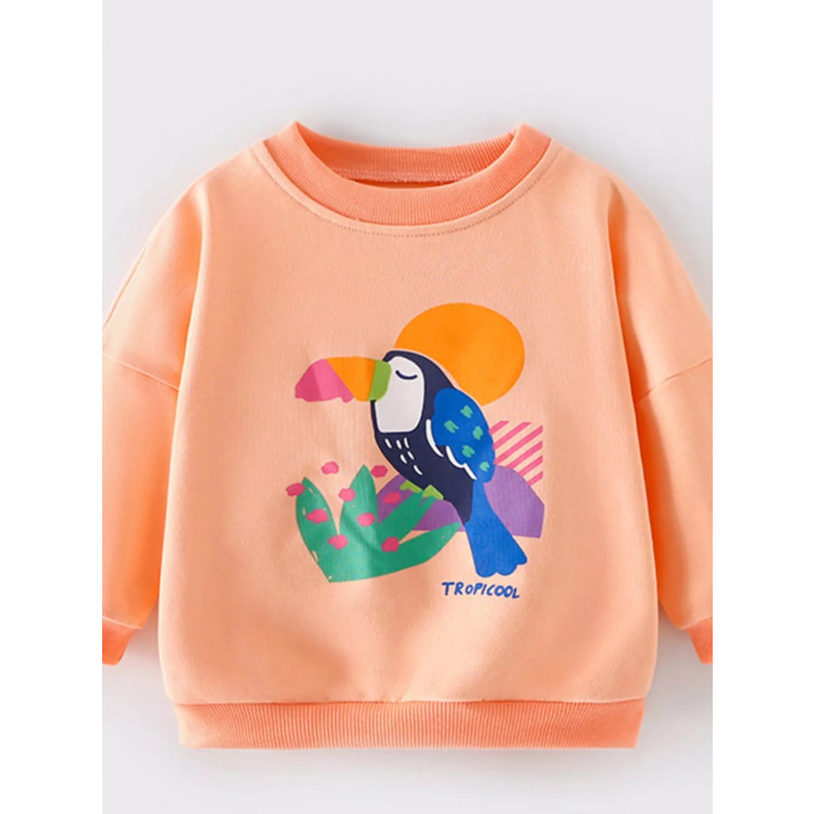 Children’s Bird Graphic Crew Neck Sweatshirt Apparel and Accessories