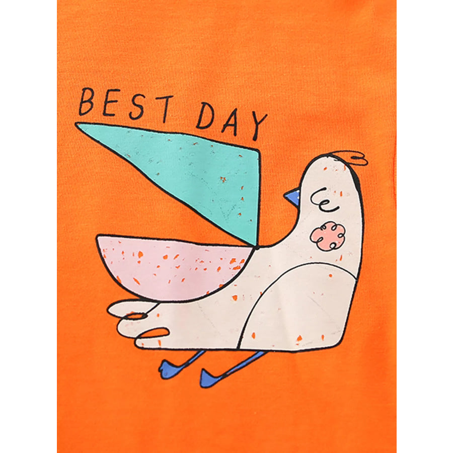 Children’s Bird Graphic Tee and Shorts Set Apparel and Accessories