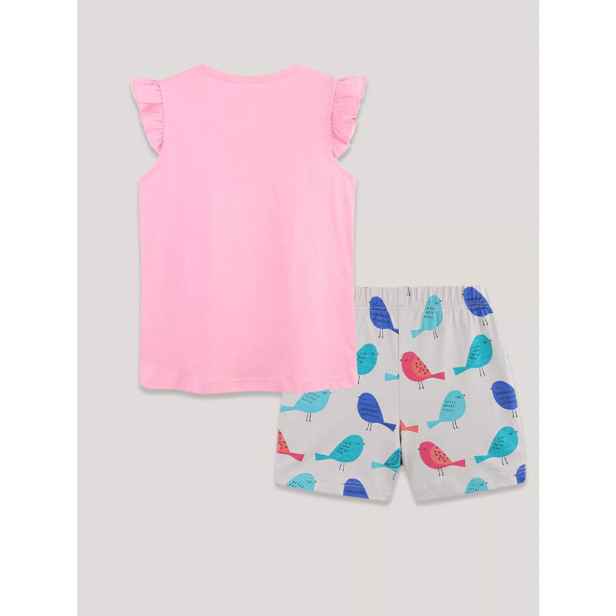 Children’s Bird Print Top and Shorts Set Apparel and Accessories