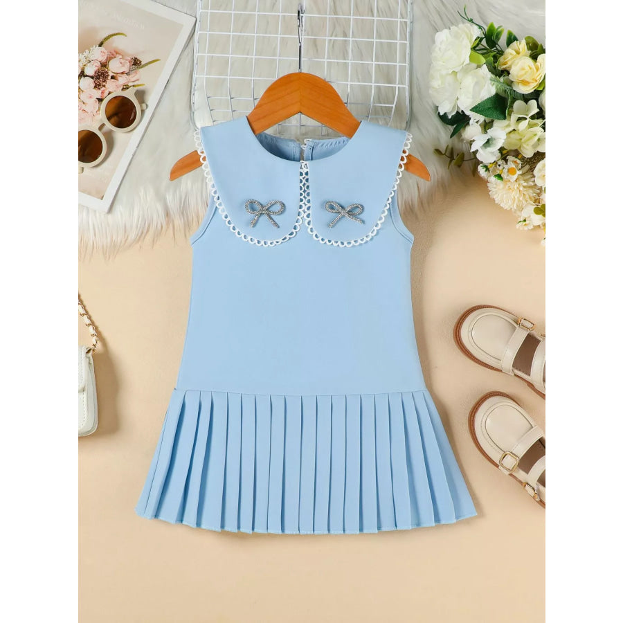 Children’s Bow-Accented Pleated Dress Apparel and Accessories