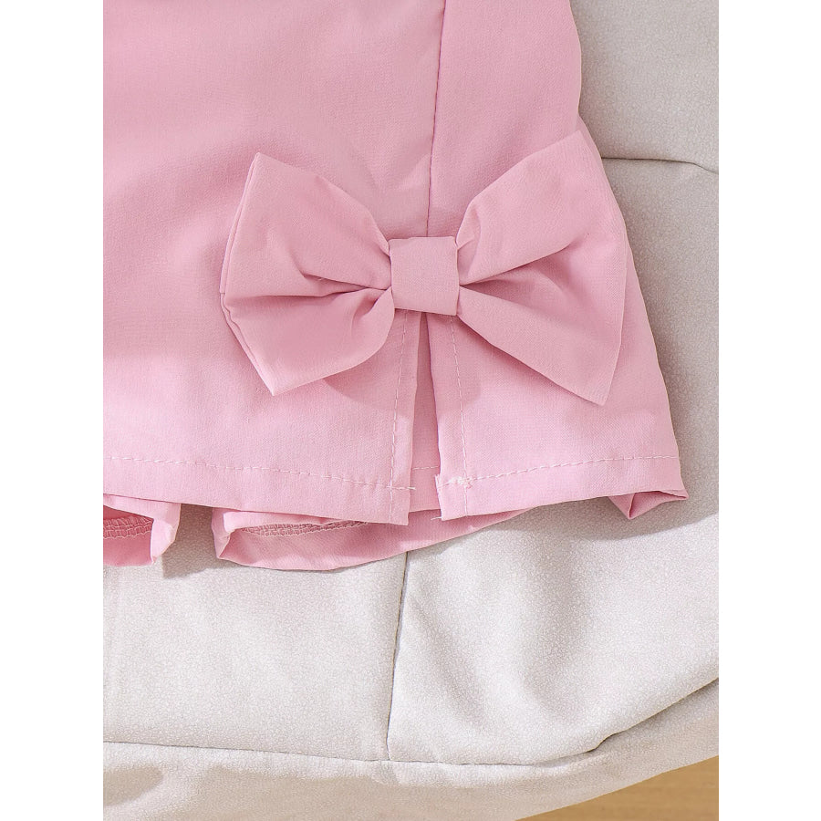 Children’s Bow Button Up Vest and Skirt Set Apparel and Accessories