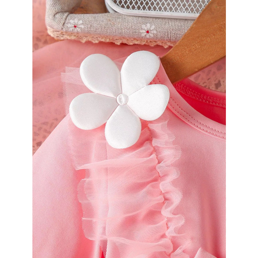 Children’s Bow Decor Ruffle Trim Dress Apparel and Accessories