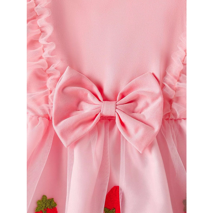 Children’s Bow Decor Ruffle Trim Dress Apparel and Accessories