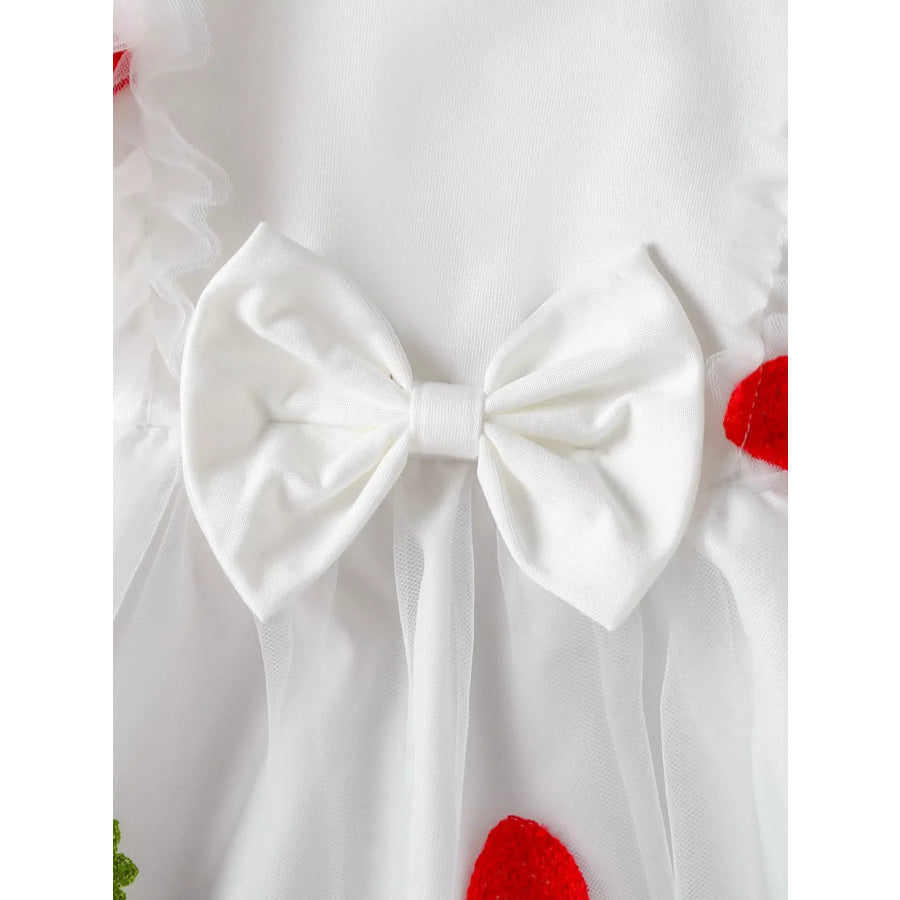 Children’s Bow Decor Ruffle Trim Dress Apparel and Accessories