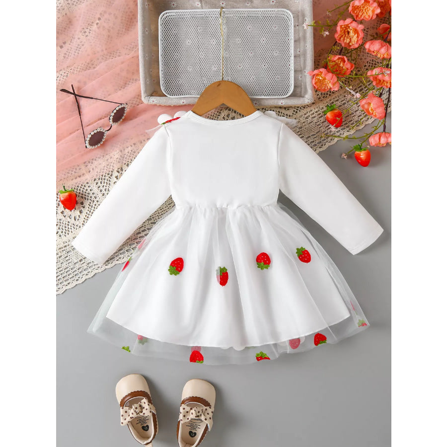 Children’s Bow Decor Ruffle Trim Dress Apparel and Accessories