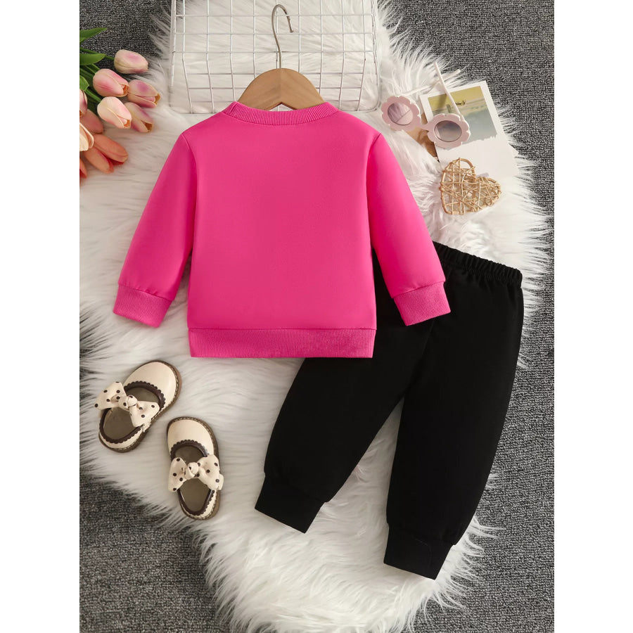 Children’s Bow-Decorated Sweatshirt and Pants Set Apparel Accessories