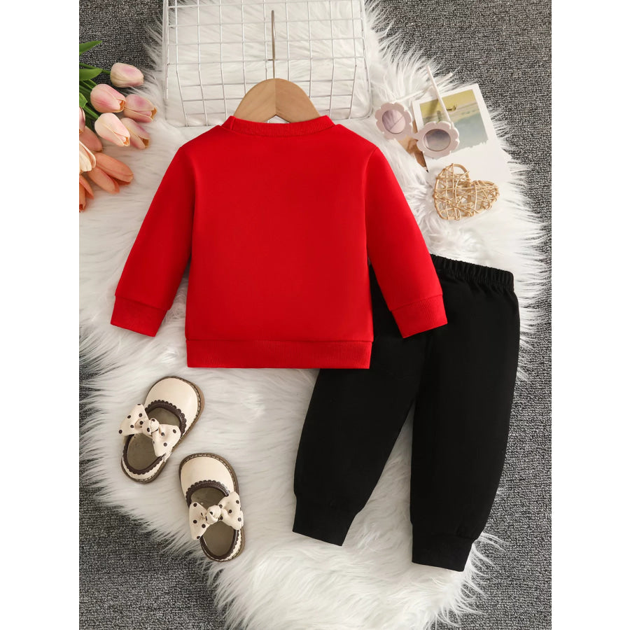 Children’s Bow-Decorated Sweatshirt and Pants Set Apparel Accessories