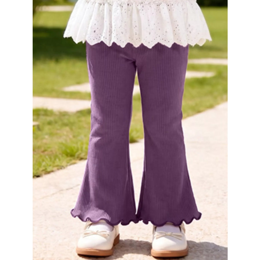 Children’s Bow-Embellished Sweatshirt and Flare Pants Set Apparel and Accessories