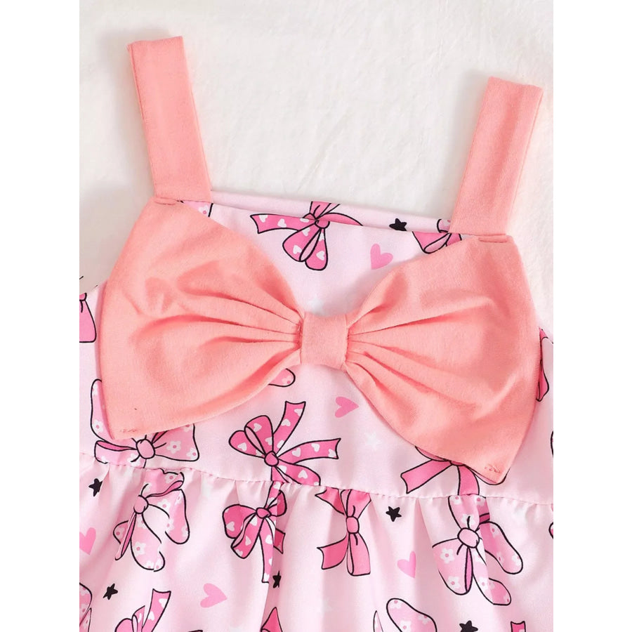 Children’s Bow Front Printed Dress Apparel and Accessories