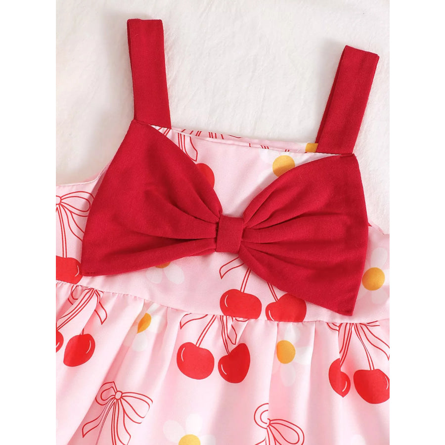 Children’s Bow Front Printed Dress Apparel and Accessories
