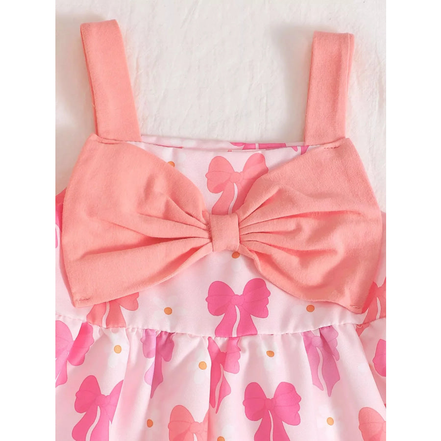 Children’s Bow Front Printed Dress Apparel and Accessories
