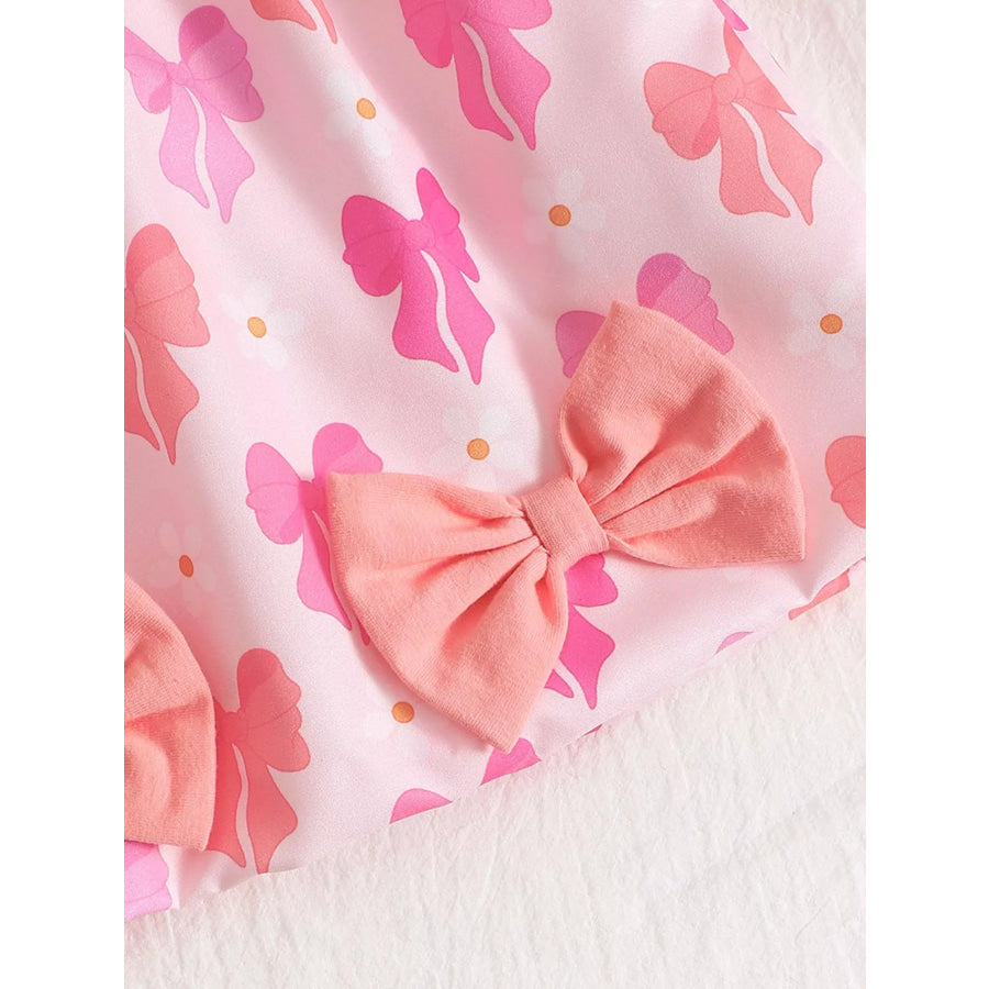 Children’s Bow Front Printed Dress Apparel and Accessories