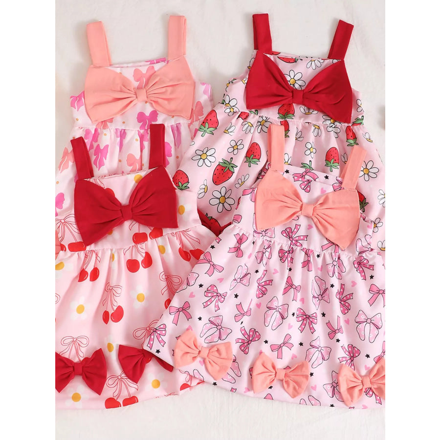 Children’s Bow Front Printed Dress Apparel and Accessories