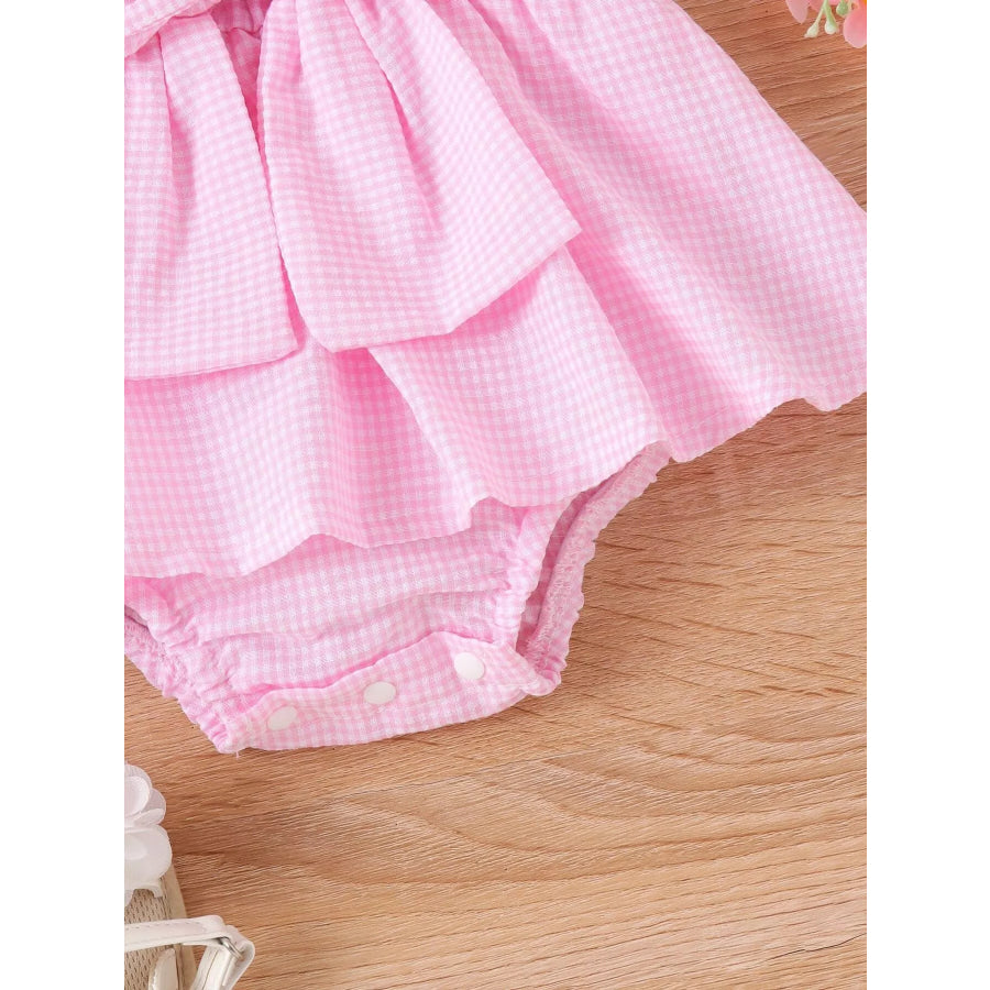 Children’s Bow-Knot Gingham One-Piece Dress Apparel and Accessories