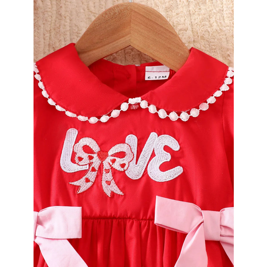 Children’s Bow Long Sleeve Dress Apparel and Accessories