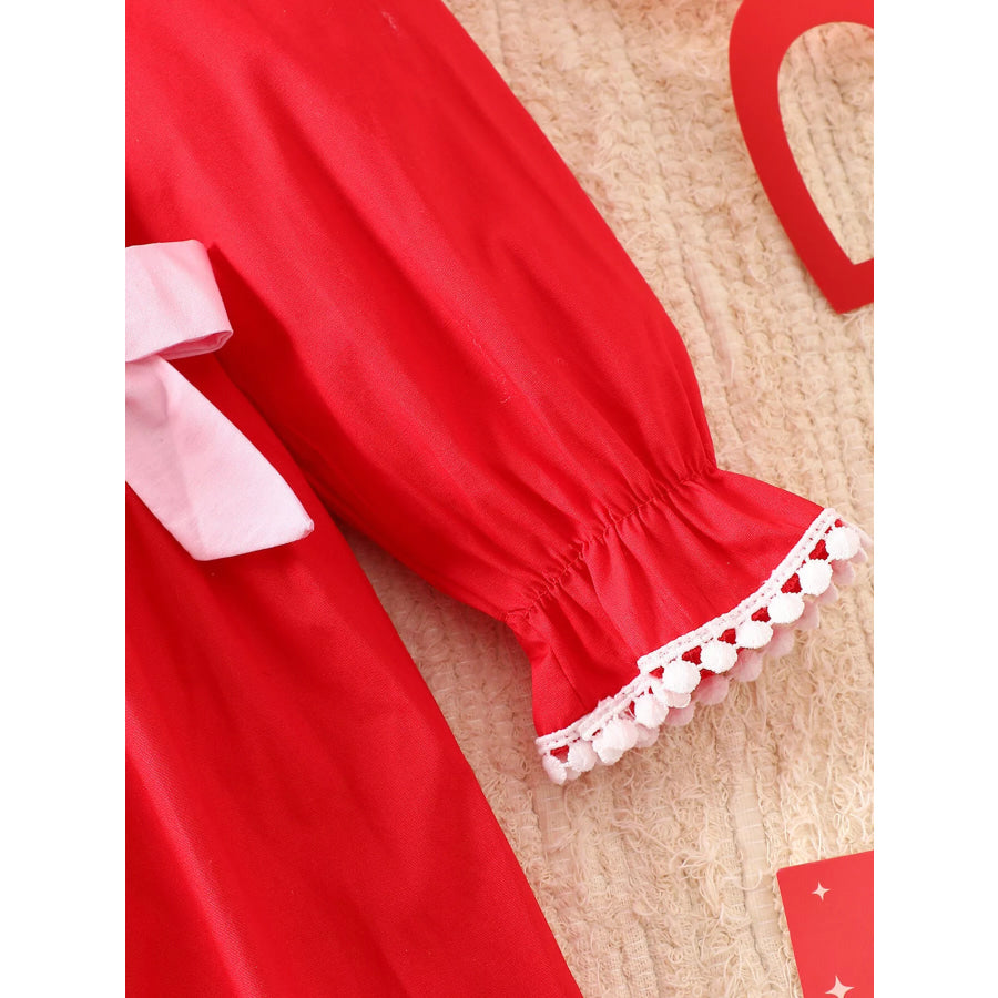 Children’s Bow Long Sleeve Dress Apparel and Accessories