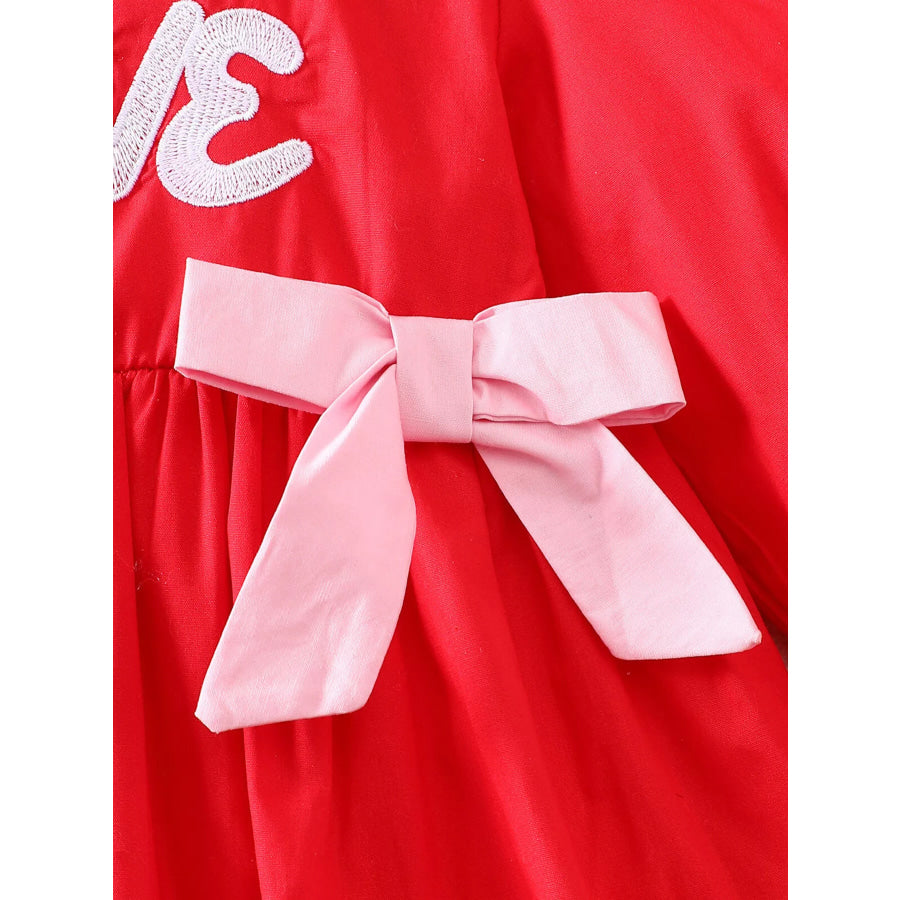 Children’s Bow Long Sleeve Dress Apparel and Accessories