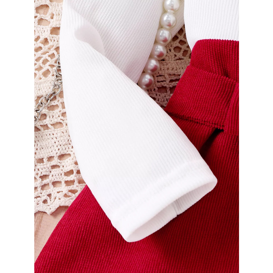 Children’s Bow Long Sleeve Top and Skirt Set Apparel and Accessories