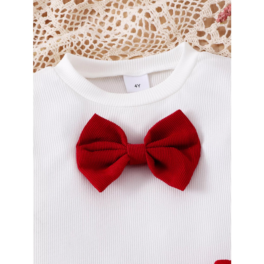 Children’s Bow Long Sleeve Top and Skirt Set Apparel and Accessories