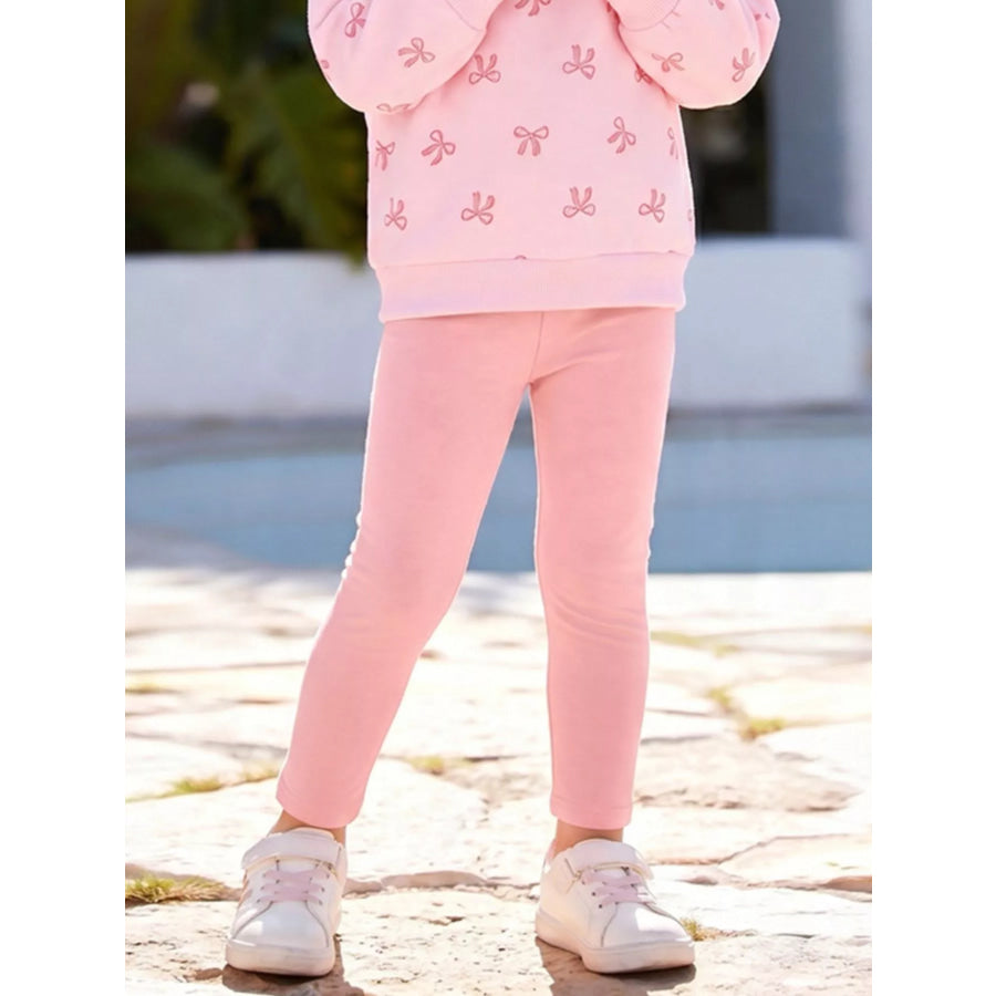 Children’s Bow-Print Sweatshirt and Leggings Two-Piece Set Apparel and Accessories