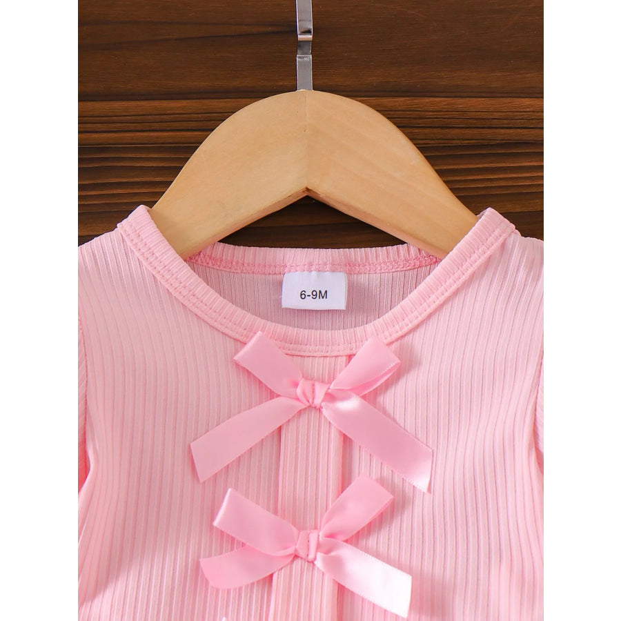 Children’s Bow Ribbed Top and Shorts Set Apparel and Accessories